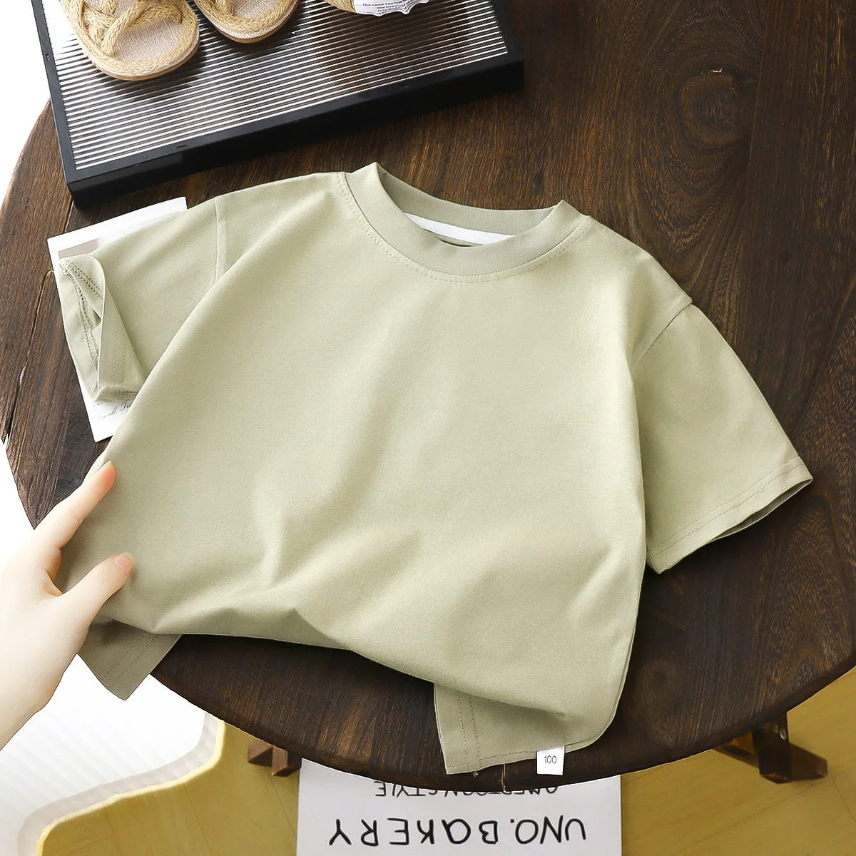 2-10Y Children’s Pure Cotton Short Sleeve Pullover T-Shirt – Baby Boys & Girls Summer Tops