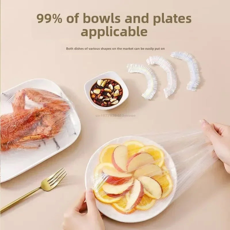 Colorful Disposable & Reusable Food Covers – Elastic Plastic Wrap for Bowls, Fruit & Food Storage
