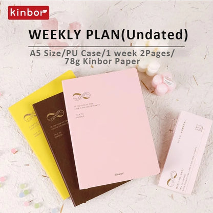Kinbor Weekly Planner Notebook – Undated Daily & Monthly Agenda Journa