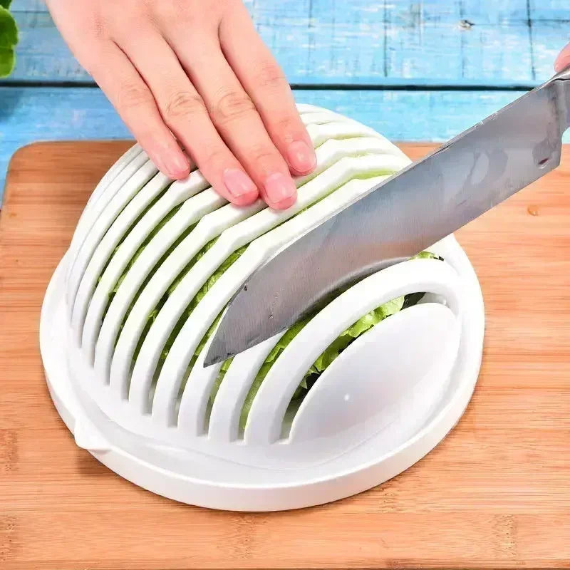 Vegetable Salad Chopper Bowl – Multifunctional Fruit & Vegetable Cutter, Slicer, and Strainer for Kitchen